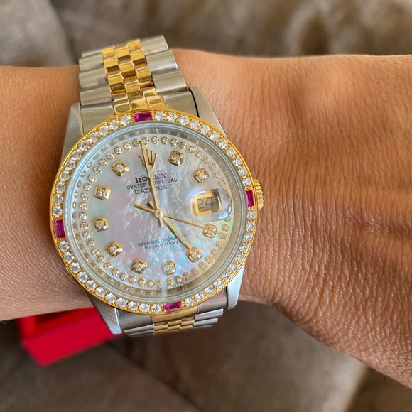 Rolex Accessories - Sold!! Rolex Datejust Diamond Ruby Bezel 36mm Watch Unisex
